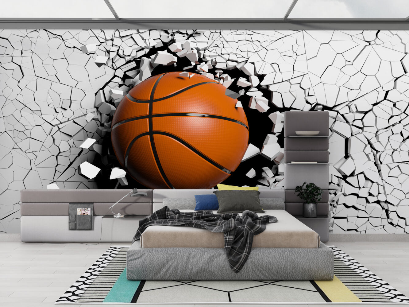 Basketbol Topu Patlayan Duvar Duvar Kağıdı