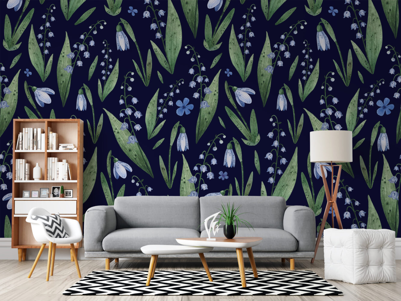 Kardelen Çiçekleri Minimalist Duvar Kağıdı