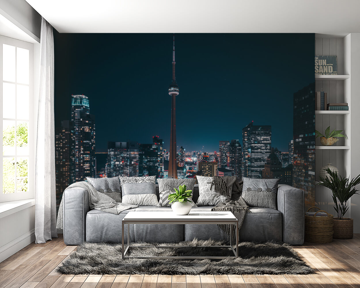 Gece Şehir Manzarası Toronto Duvar Kağıdı