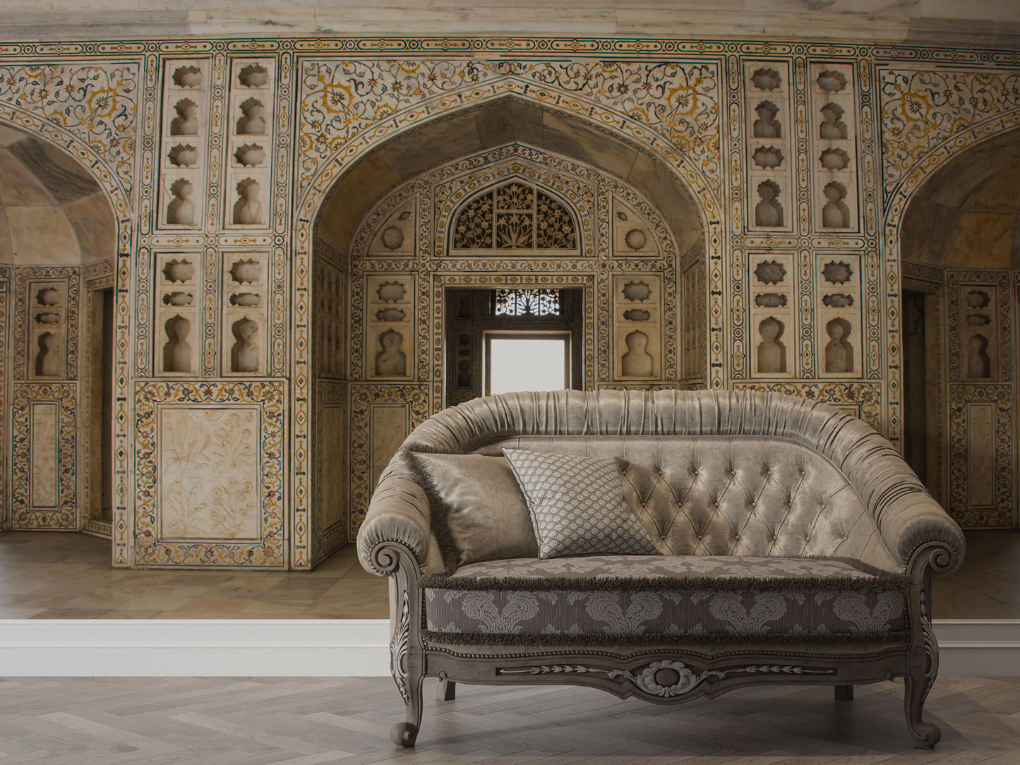 Tac Mahal İşlemeli Kapı Duvar Kağıdı