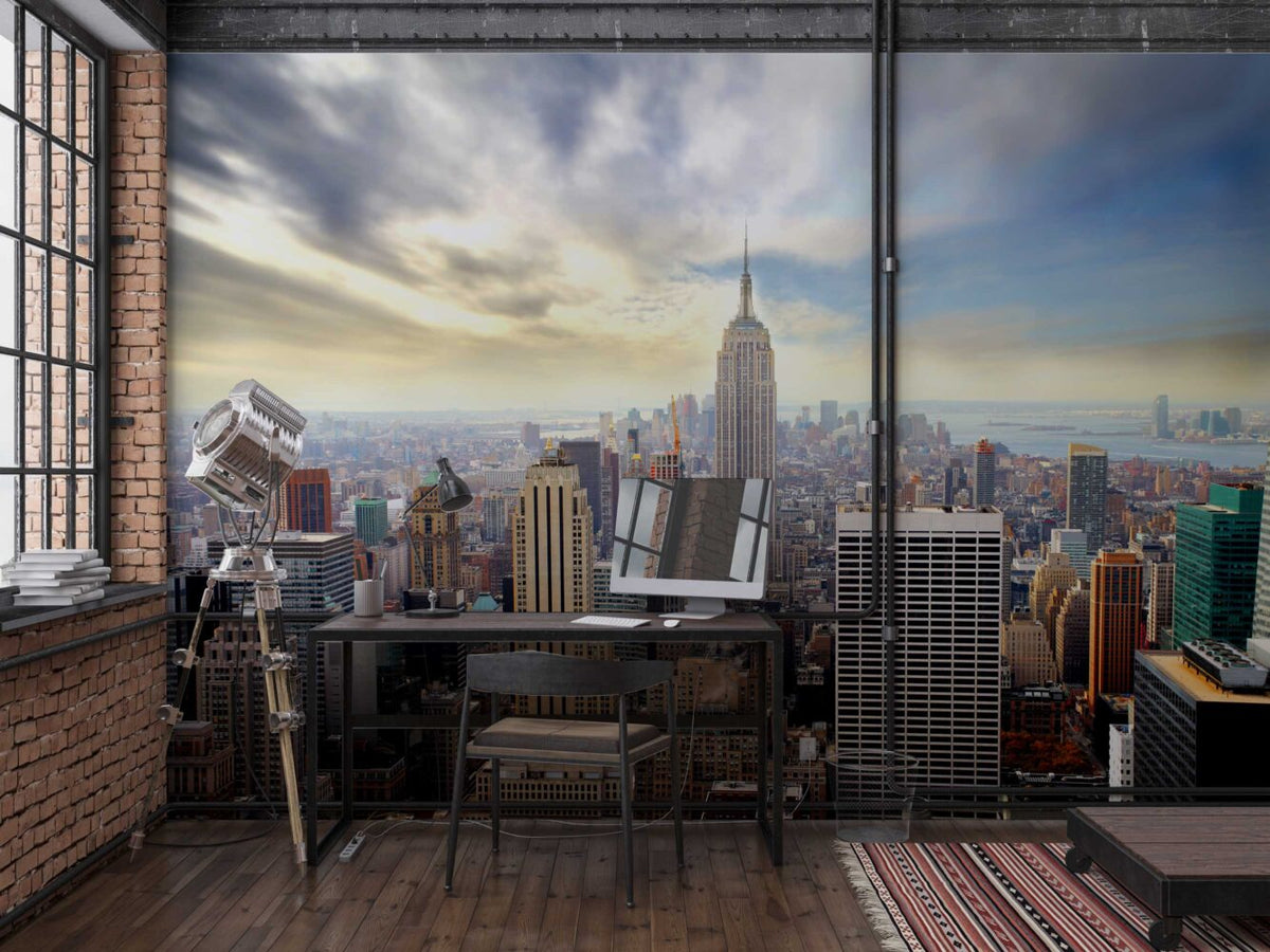 Panoramik Manzara Newyork Şehri Duvar Kağıdı Poster