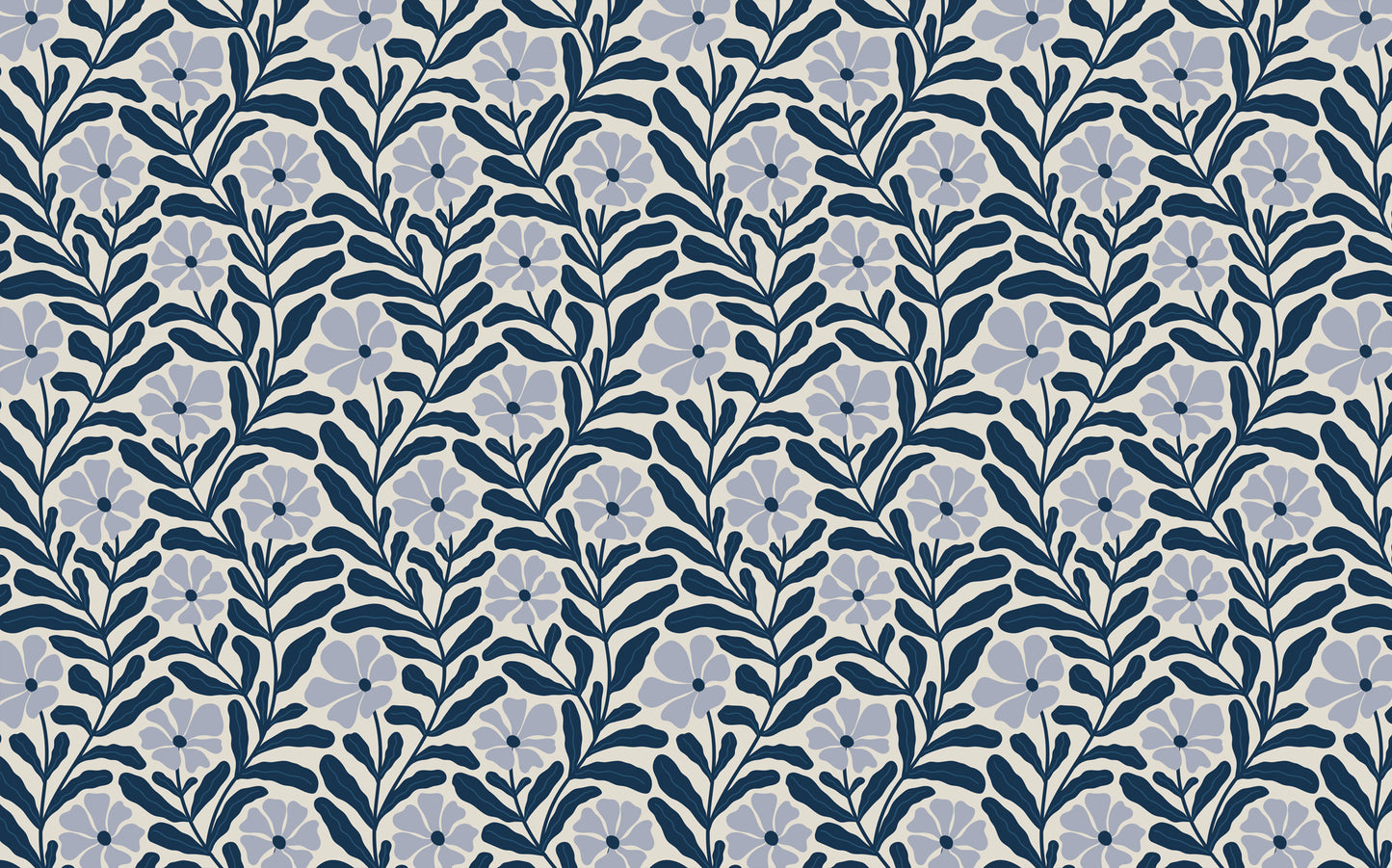 Pastel Mavi Minimal Çicekler Duvar Kağıdı