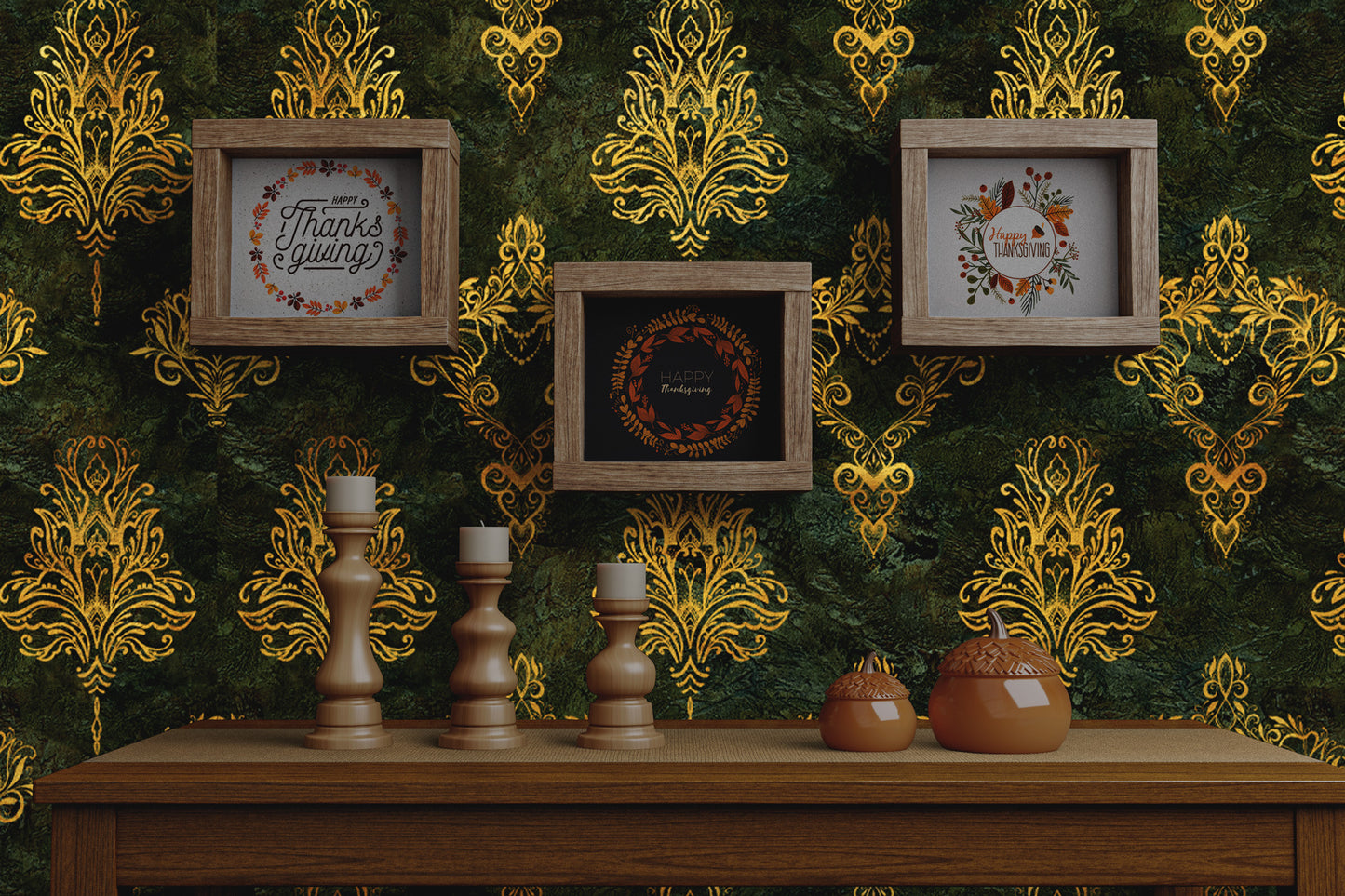 Motif Desenli Vintage Duvar Kağıdı