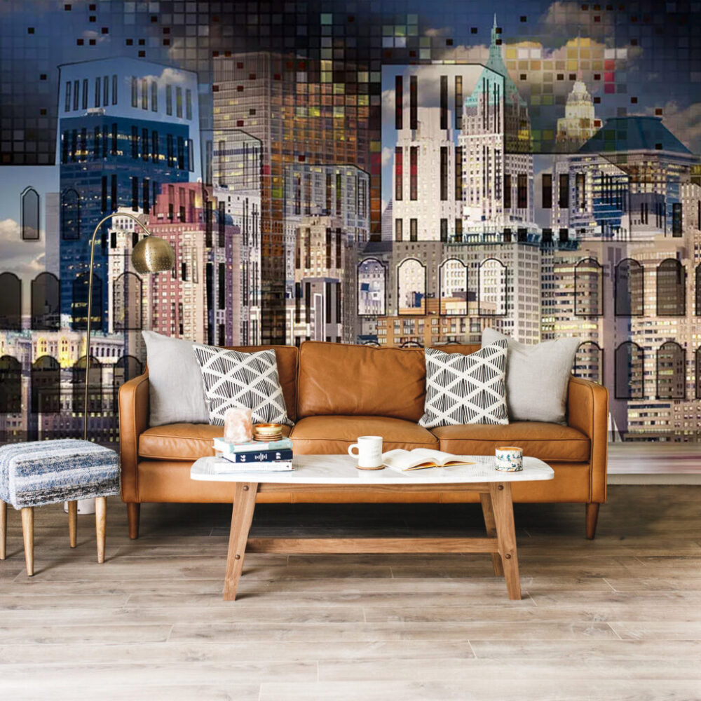 3D Kule ve Bina Resimli Duvar Kağıdı | Duvar Kağıdı Marketi