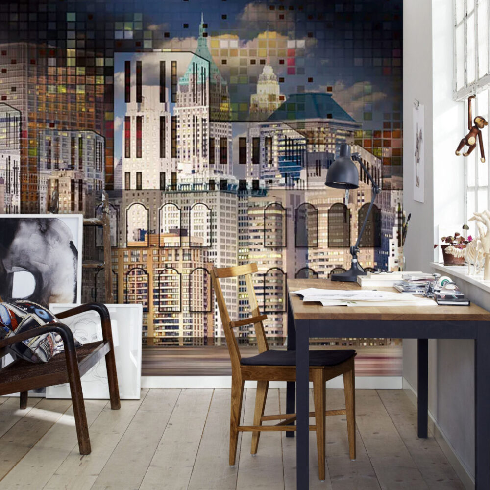 3D Kule ve Bina Resimli Duvar Kağıdı | Duvar Kağıdı Marketi