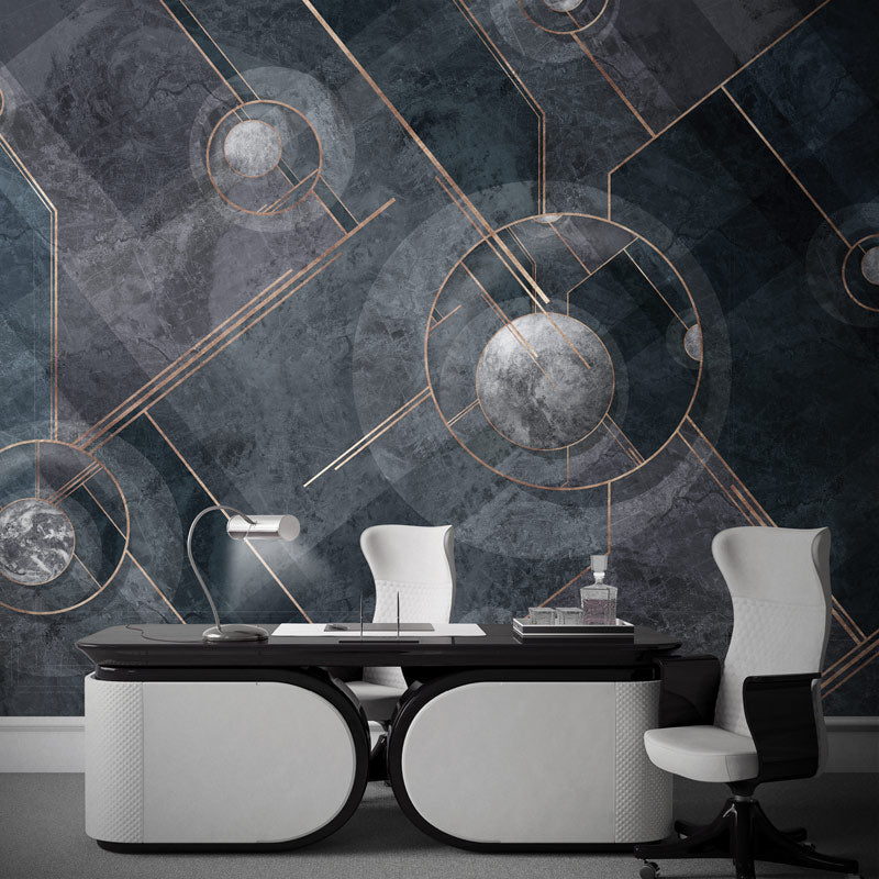 Geometrik Desenli Gold Renlerinde Duvar Kağıdı