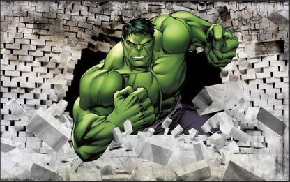 Hulk Yeşil Adam Duvarı Kırılması 3D Duvar Kağıdı