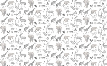 Küçük Desenli Safari Figürları 3D Duvar Kağıdı | Duvar Kağıdı Marketi