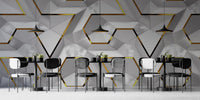 Geometrik Desenli Duvar Kağıdı Poster