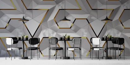 Geometrik Desenli 3D Duvar Kağıdı | Duvar Kağıdı Marketi