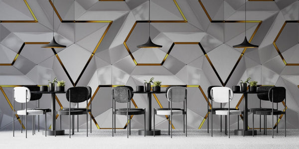 Geometrik Desenli Duvar Kağıdı Poster