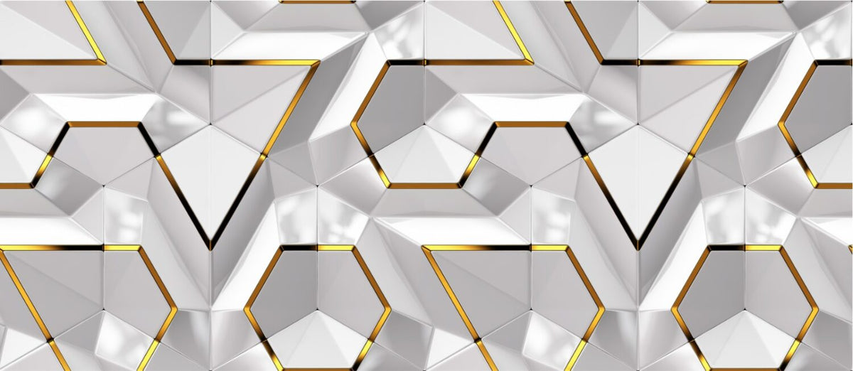 Geometrik Desenli Duvar Kağıdı Poster