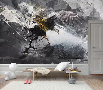 Kartal Desenli 3D Duvar Kağıdı | Duvar Kağıdı Marketi