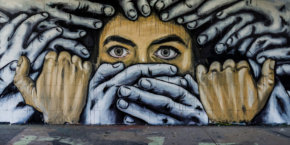 Figürü Grafiti Susturulan İnsan Duvar Kağıdı Poster