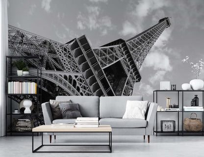 Paris Eyfel Siyah Beyaz 3D Duvar Kağıdı | Duvar Kağıdı Marketi