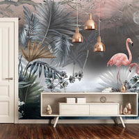 3D Flamingo Tropikal Duvar Kağıdı Poster