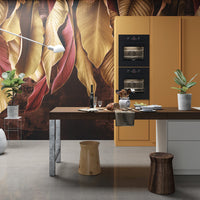 Tropikal Sarı Kirmizi Renklerinde Duvar Kağıdı Poster