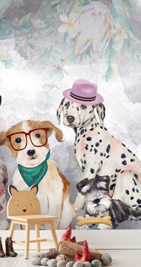 Çocuklar için Sevimli Köpekler Duvar Kağıdı Poster
