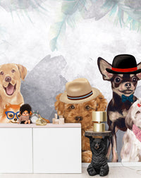 Çocuklar için Sevimli Köpekler Duvar Kağıdı Poster