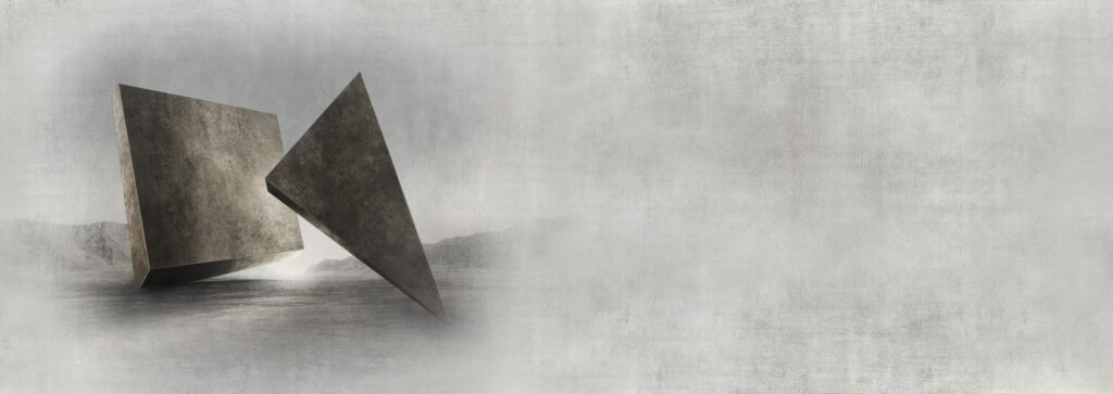 Beton Görünümlü Kare Küp Duvar Kağıdı Poster