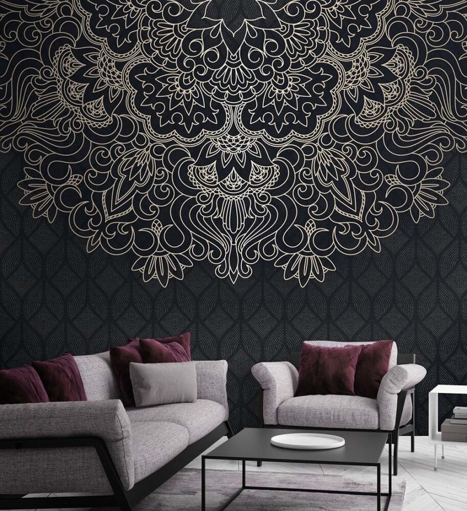 Stil Mandala Desenli Duvar Kağıdı Poster