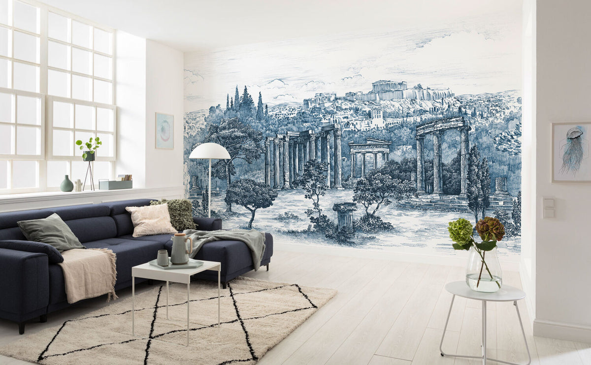 Manzarası Roma Sütunları Duvar Kağıdı Poster