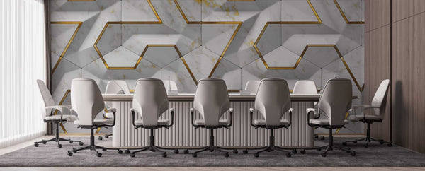 3D Geometrik Mermer Desenli Duvar Kağıdı Poster