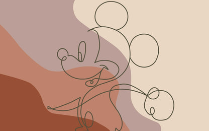 Boho Tonlarda Mickey Mouse Duvar Kağıdı