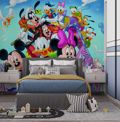Mickey Mouse ve Minnie Lunaparkta Duvar Kağıdı