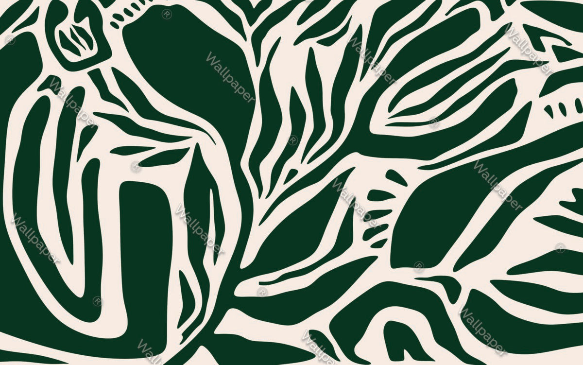 Tonda Soyut Şekiller Abstract Yeşil Duvar Kağıdı Poster