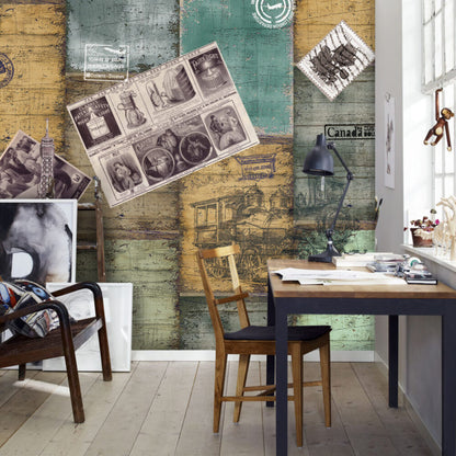 Gazete Küpürü Desenli Vintage 3D Duvar Kağıdı | Duvar Kağıdı Marketi