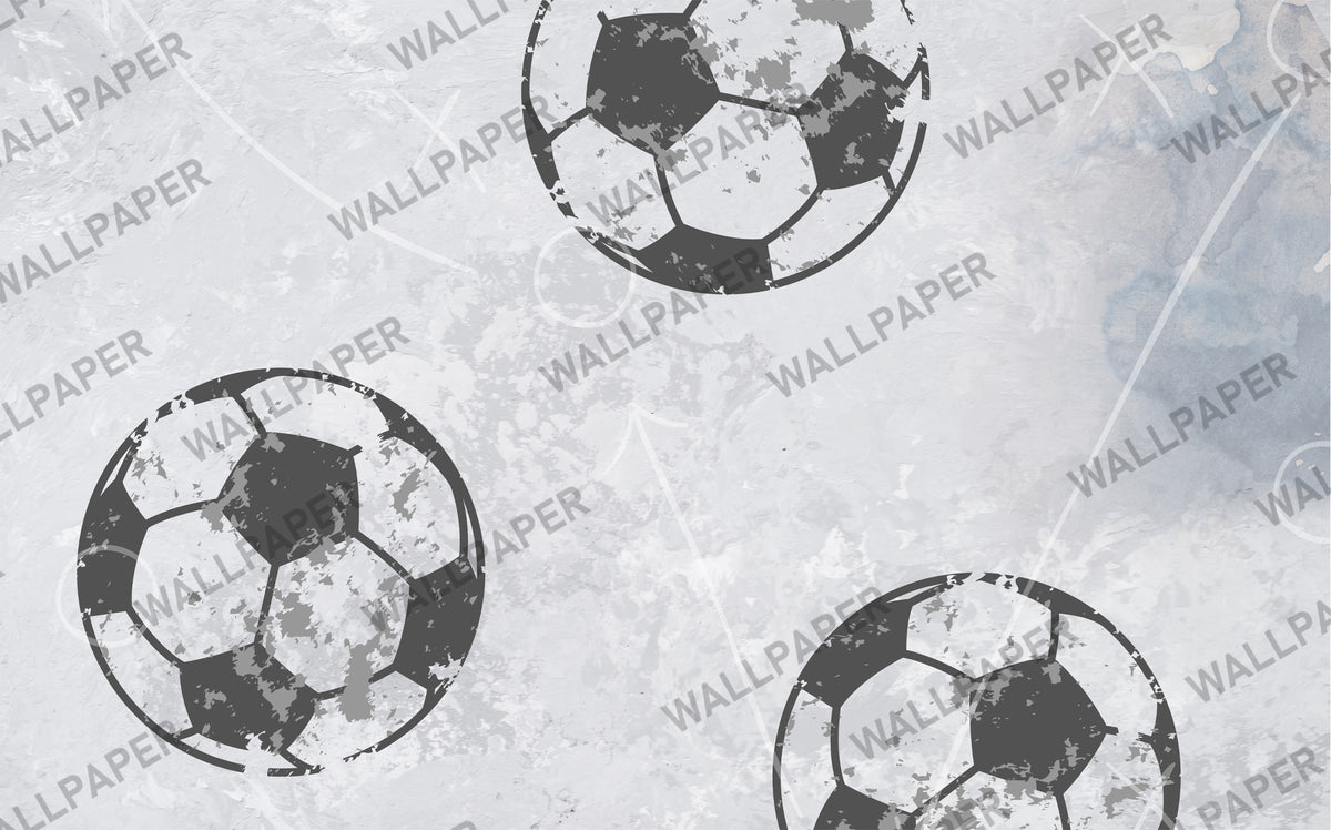 Futbol Topu Eskitme Görünümlü Duvar Kağıdı Poster
