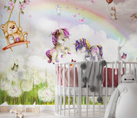 Gökkuşağı Altında Pony Dostları Duvar Kağıdı Poster