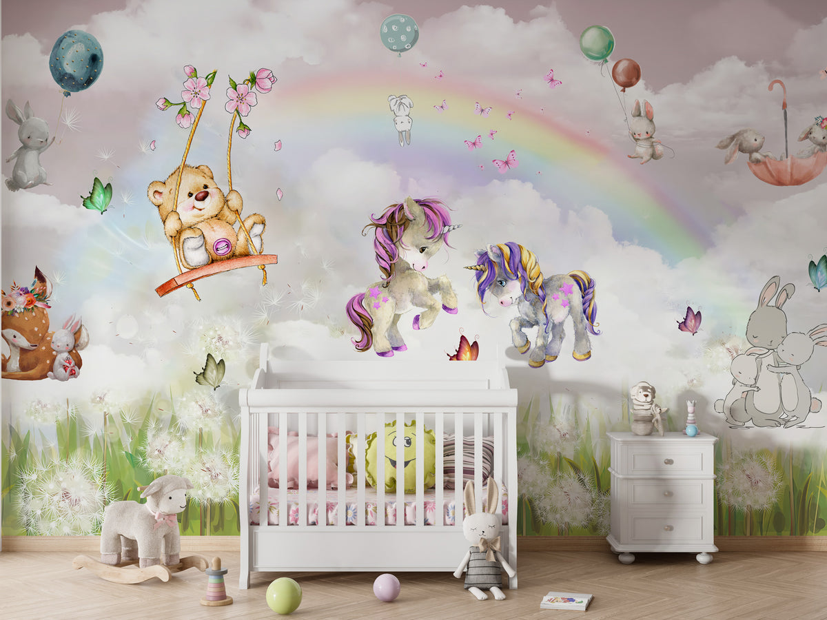 Gökkuşağı Altında Pony Dostları Duvar Kağıdı Poster