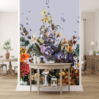 Çok Çeşit Çiçek Desenli 3D Yağlı Boyalı Duvar Kağıdı Poster