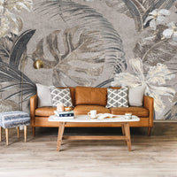 Desenli 3D Yaprak Çiçek Duvar Kağıdı Poster
