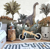 Desenli 3D Ormandaki Dinozor Duvar Kağıdı Poster