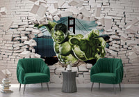 Duvar Kırılması 3D Kahraman Hulk Duvar Kağıdı Poster