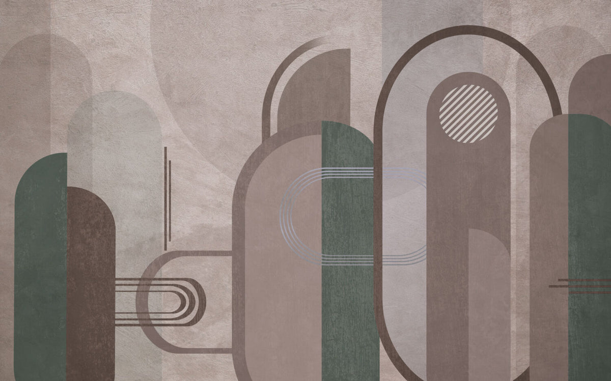 Boho Geometrik Vizon Renkte Duvar Kağıdı Poster