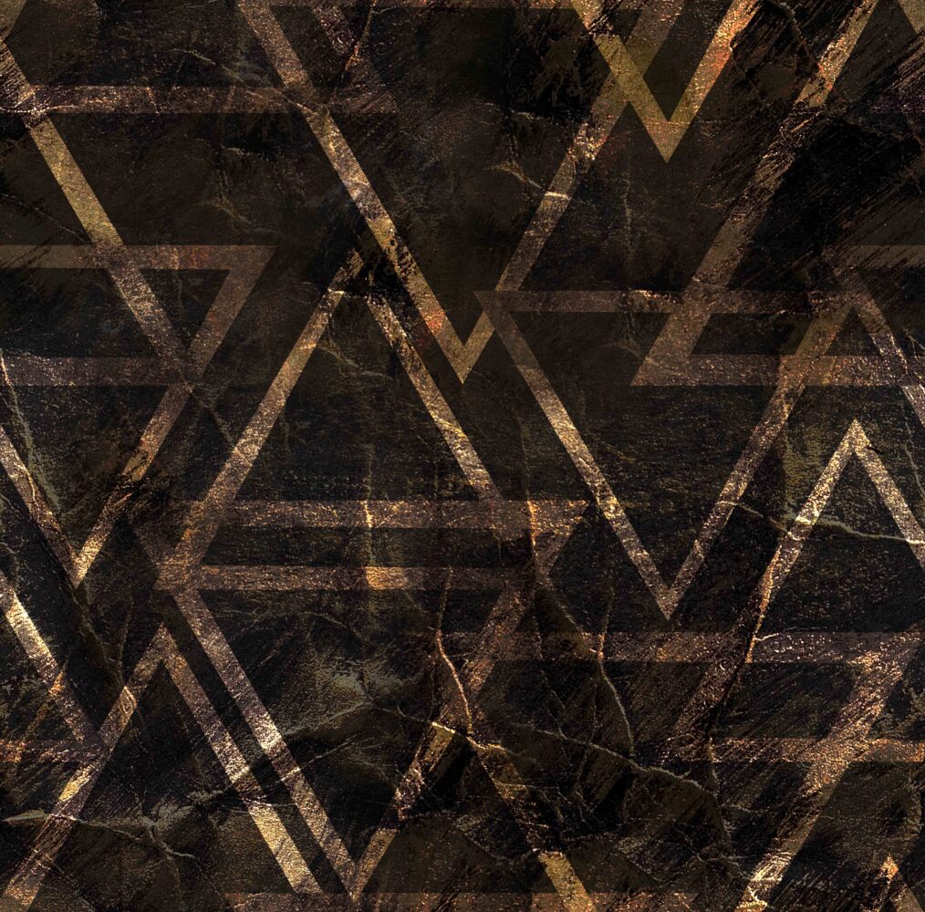 Geometrik Desen Bronz Renklerde Duvar Kağıdı Poster