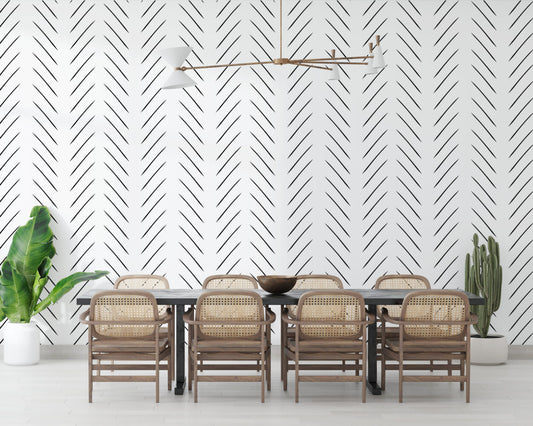 Çapraz Çizgili Minimalist Duvar Kağıdı