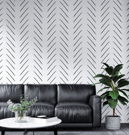 Çapraz Çizgili Minimalist Duvar Kağıdı