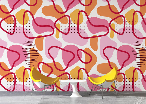 Desenler Dinamik Abstrack Geometrik Duvar Kağıdı Poster