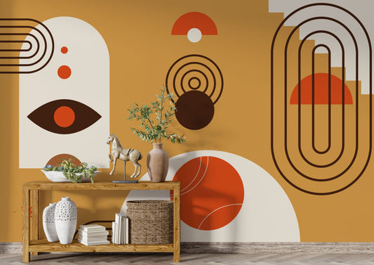 Bohem Renkler ve Desenler Geometrik Duvar Kağıdı