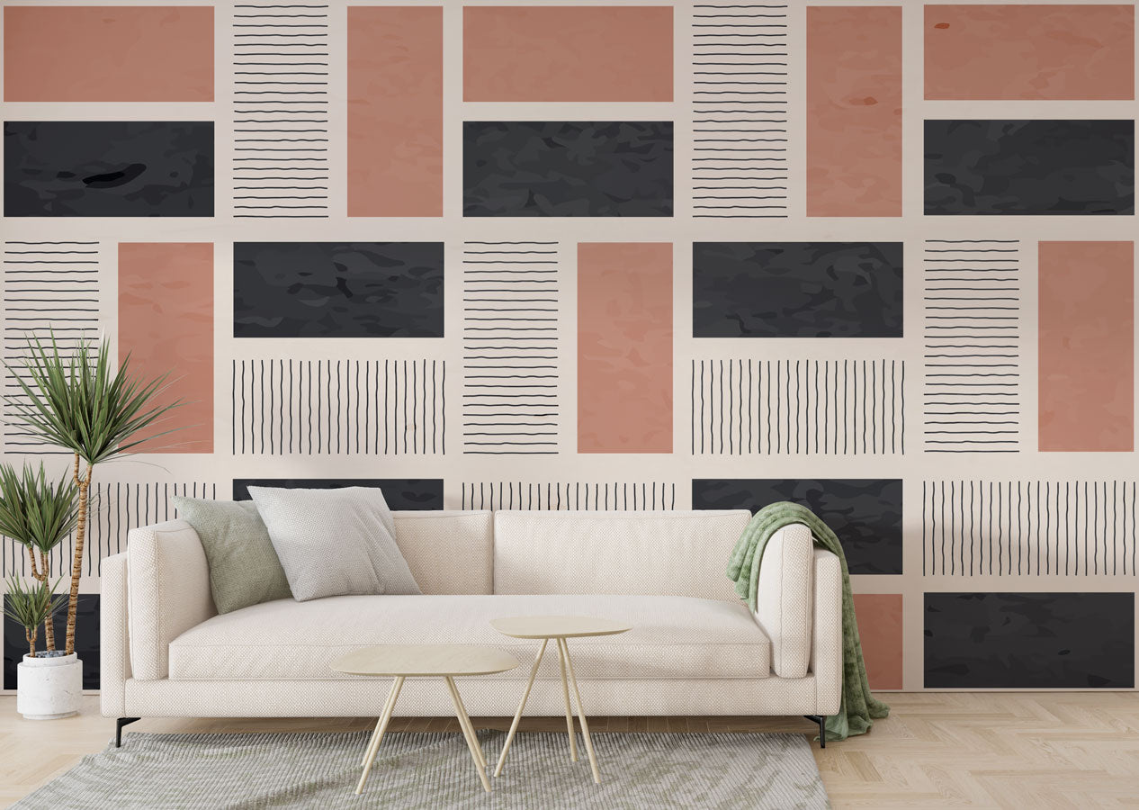 Geometrik Desenler Soft Modern Duvar Kağıdı | Duvar Kağıdı Marketi