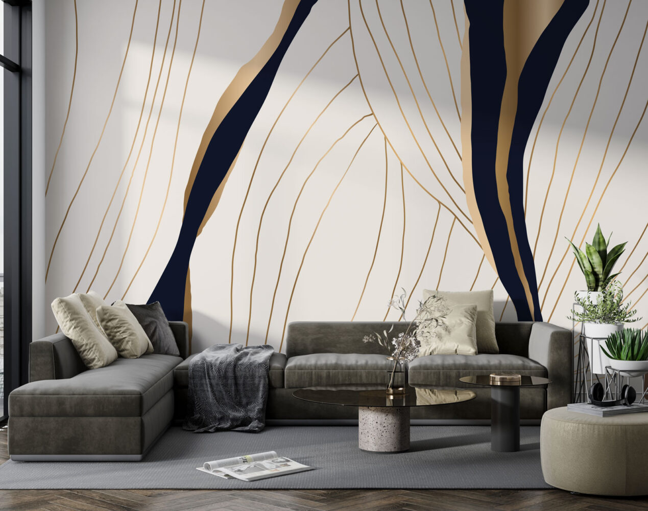 Çizgisel Modern Desenler Duvar Kağıdı | Duvar Kağıdı Marketi