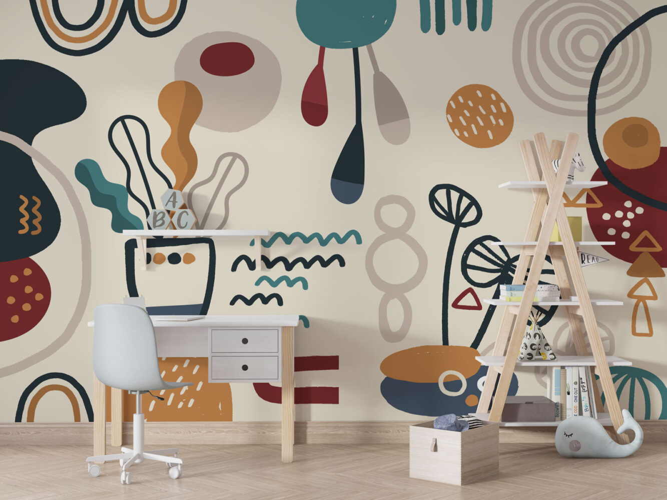 Abstrack Çiçek Desenleri Duvar Kağıdı