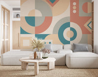 Geometrik Modern Soft Renkte Duvar Kağıdı Poster