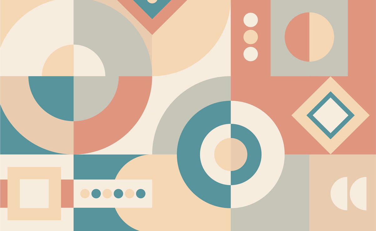 Geometrik Modern Soft Renkte Duvar Kağıdı Poster