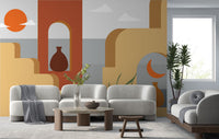 Deniz Görüntüsü Boho Desenli Duvar Kağıdı Poster
